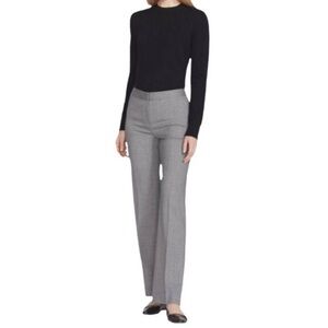 Lafayette 148 New york Heathered Gray wool “Menswear”Trouser Pants Sz 4  Gray